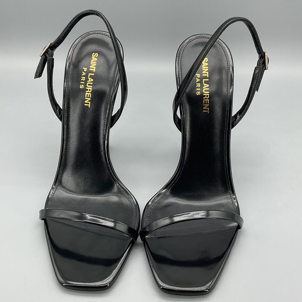 NEW Saint Laurent Women 110mm Opyum YSL Patent Leather Sandals Black Size 11/41 - Picture 3 of 10